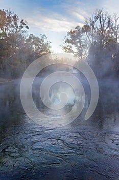 Cold Winter Morning Sunrise at Wekiwa Spring State Park Central Florida photo