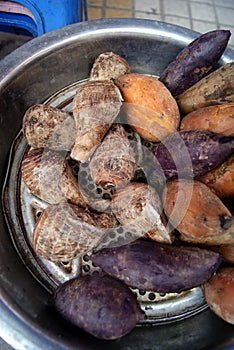 Evaporate taro and sweet potato