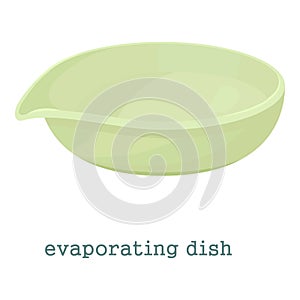 Evaporating dish icon, cartoon style