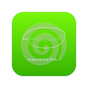 Evaporating dish icon green vector