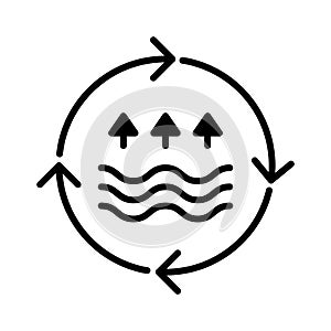 Evaporation icon, vector illustration