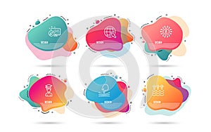 Evaporation, Internet and Elastic icons. Student sign. Global warming, World web, Resilience. Graduation cap. Vector