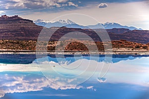 Evaporation Ponds near Potash Road in Moab Utah