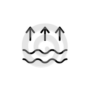 Evaporation, sea, water color gradient vector icon