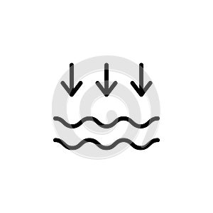 Evaporation, sea, water color gradient vector icon