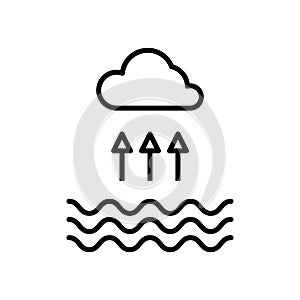 Evaporation vector line icon