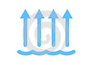 Evaporation of water icon / vector