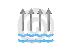 Evaporation of water icon / vector