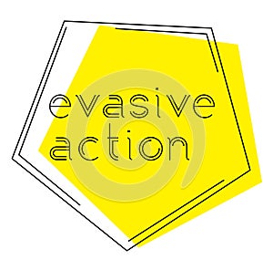 EVASIVE ACTION stamp on white background photo