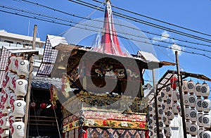 Eve of Gion Matsuri festival, Kyoto Japan in July.