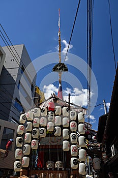 Eve of Gion Matsuri festival, Kyoto Japan in July.