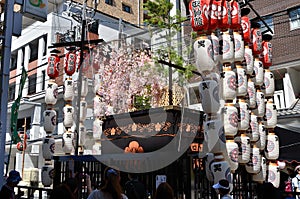 Eve of Gion Matsuri festival, Kyoto Japan in July.