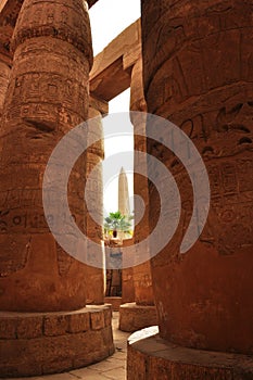 Even the tops of the pillars in Egypt are filled with inscriptions.