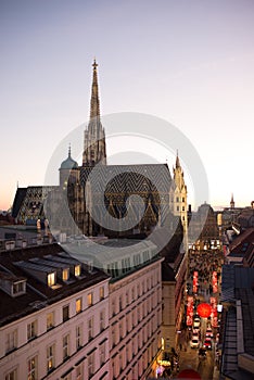 Evening approaching behind St Stephens Cathedral