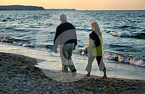 Evening beach stroll