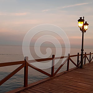 an evening boardwalk