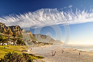 Evening at Camps Bay Beach - Cape Town, South Africa photo