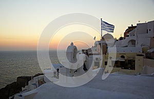 Evening in the city of Oia on the island of Santorini