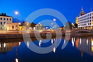 Evening cityscape of Helsinki, Finland