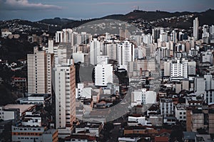 Evening cityscape of Juiz de Fora, Brazil