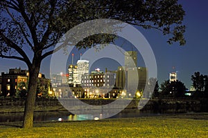 Evening cityscape in Montreal