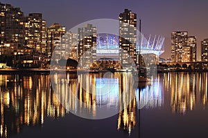 Evening CityScape of Vancouver BC