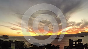 EVENING CLOUDS FAST MOVING AWAY, ROLLING DARK SUNSET CLOUDS, Red purple orange blue pink sunset sky cloud Red purple