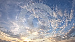 The evening cloudy sky. Dramatic sky. Evening landscape, twilight