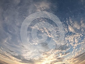The evening cloudy sky. Dramatic sky. Evening landscape, twilight