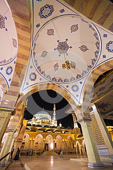 Evening in the courtyard of the Heart of Chechnya mosque