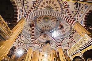 Evening in the courtyard of the Heart of Chechnya mosque