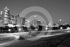 Evening Enchantment: Austin Texas Buildings Aglow at Dusk