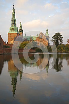 Evening at Frederiksborg castle. Denmark