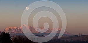 Evening in full moon over the High Tatras - Slovakia