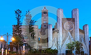 Evening Gallipoli, Puglia, Italy. The Sacred Heart of Jesus ch