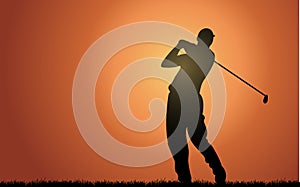 Evening golfer