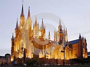 Evening gothic temple