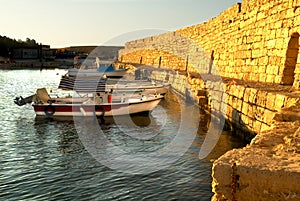 Evening in harbor of Rethymno