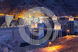 Evening at the Hoover Dam in Nevada