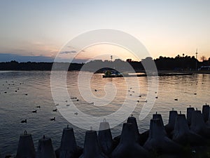 Evening by the lake, Masuria, Polen