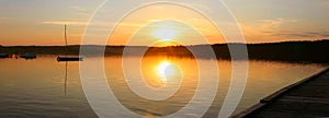 Evening lake - panoramic view