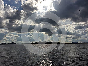 Evening Lake on a Stormy Day