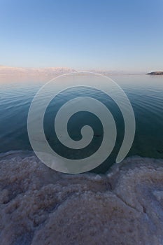 Evening landscape of the Dead Sea shore