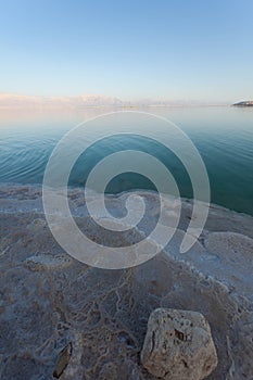 Evening landscape of the Dead Sea shore