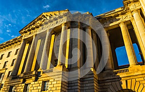 Evening light on a building in Washington, DC.