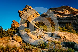 Evening light on rocks at Vasquez Rocks County Park, in Agua Dul photo