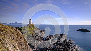 Evening light on Twr Mawr Light House on Llanddwyn Island, Anglesey, UK