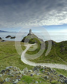 Evening light on Twr Mawr Light House on Llanddwyn Island, Anglesey, UK