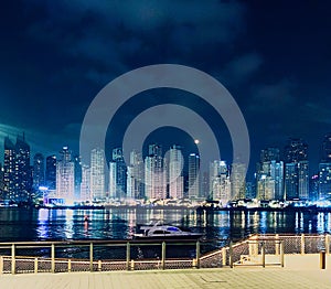 Evening marine view from Dubai Bluewaters promenade