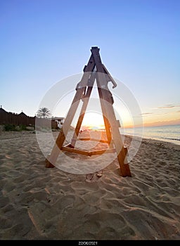 Evening at mediterranean sea